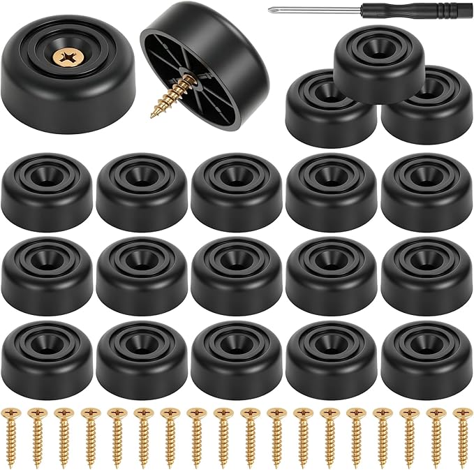 Set Mit 20 Kleinen Gummifüßen Für Schneidebretter Inklusive Edelstahlschrauben, Schwarze Gummifüße Zur Anschraubung Mit Einem Schraubendreher, Strapazierfähige, Rutschfeste Gummipads Für Möbel