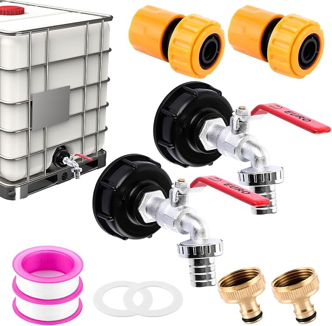 Mivide 2er-pack Ibc-tankadapter 3/4", 1000l Tankhahn, S60 X 6 Regenwassernutzungsgerät, Tankhahn Für Wassertank