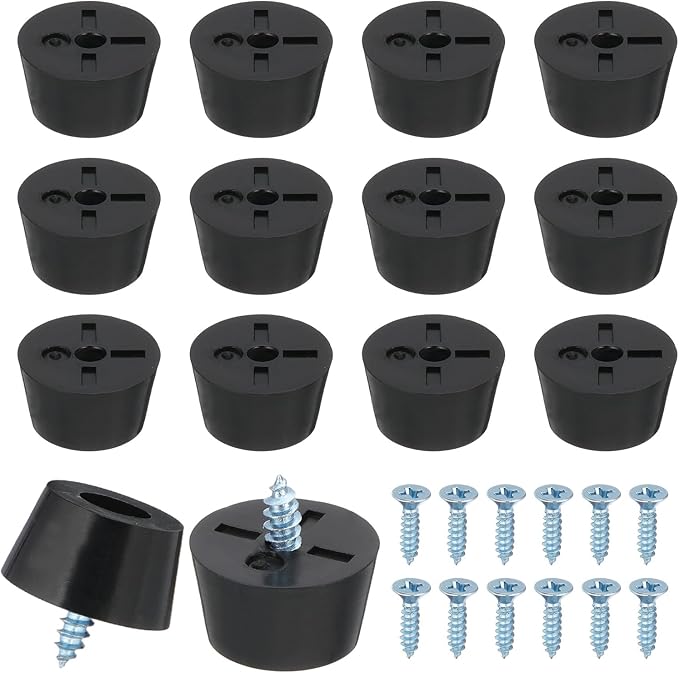 Patikil 14 Stück Gummifüße, 15x12x8mm Rutschfeste Schneidebrettfüße, 3mm Runde Schwarze Schraubfüße Für Möbel, Elektronik, Stühle, Schränke, Sofas