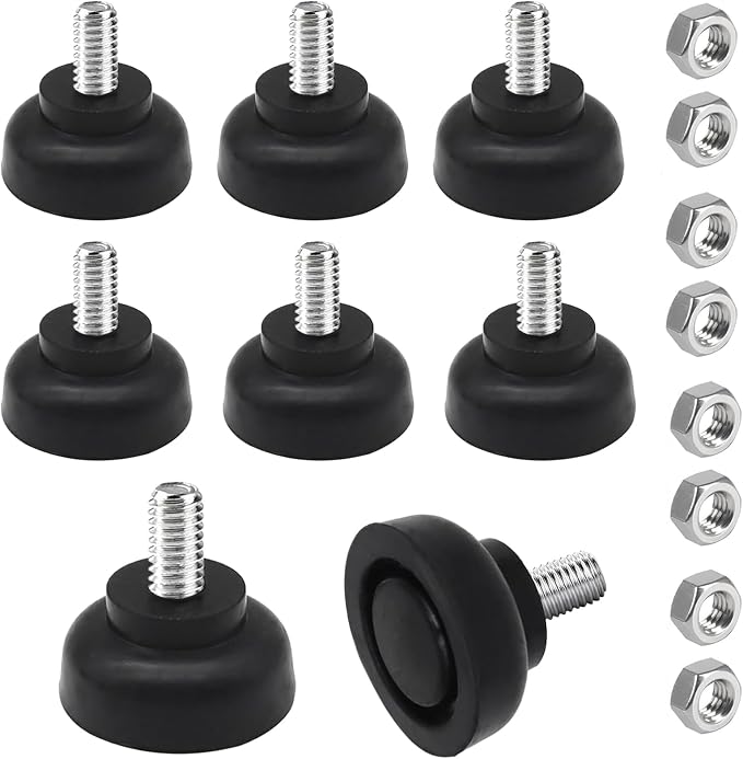 Set Mit 8 M8-gummipads – Verstellbare Schraubfüße – M8 X 30 Mm Nivellierfüße – Füße Mit Muttern – Stoßdämpfer Und Antirutschpads Für Möbel, Tische, Stühle, Sofas