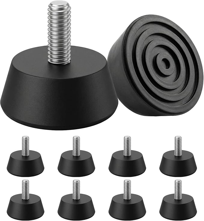 Set Mit 10 M6-schraubfüßen Aus Gummi – Rutschfeste M6-möbelfüße Aus Gummi – Bodenschutz – Stuhlgleiter – Maschinenfüße Für Möbel, Stühle, Tische, Sofas – Schwarz