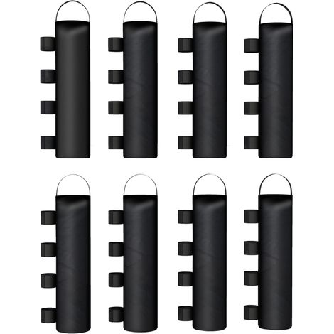 Set Mit 8 Sandsäcken Zur Stabilisierung Von Pavillonbeinen – Robuste 40-kg-säcke Aus 600d Oxford-gewebe, Sand Nicht Enthalten, Farbe: Schwarz