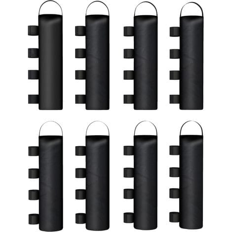 Set Mit 8 Sandsäcken Zur Stabilisierung Von Pavillonbeinen – Robuste 40-kg-säcke Aus 600d Oxford-gewebe, Sand Nicht Enthalten, Farbe: Schwarz