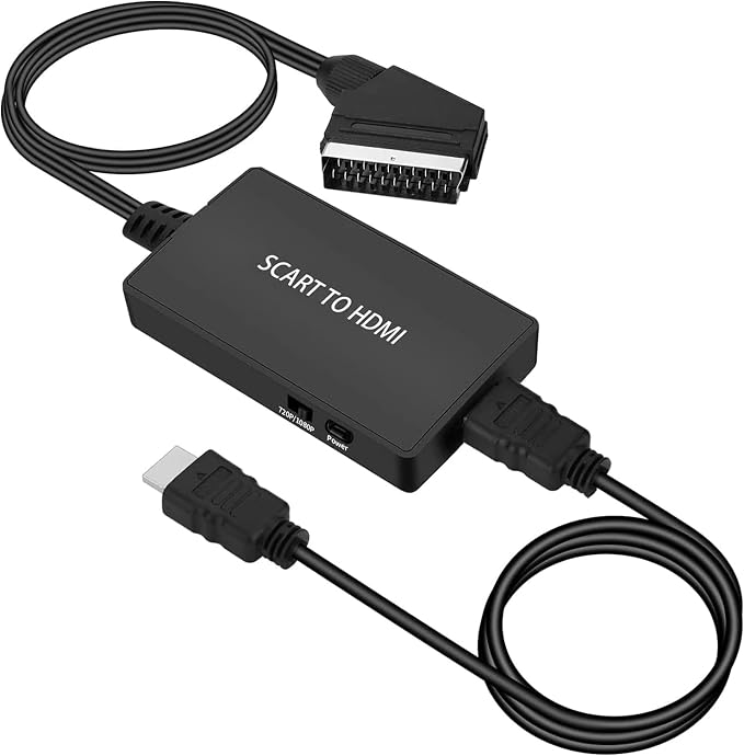 Scart-zu-hdmi-konverter/adapter (hd 720p/1080p) – Audio-video-konverter Für Fernseher, Projektor, Xbox, Ps3, Vhs, Set-top-box, Sky Blu-ray-dvd-player