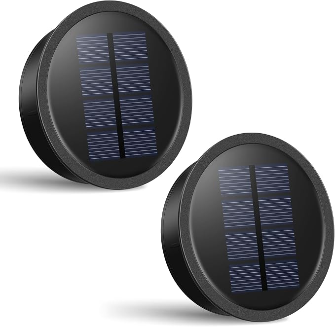 Görvitor 2er-pack Ersatz-solarleuchten (passend Für 7,2–8,2 Cm), 15 Lm, Warmweiße Led, Ersatzabdeckung Mit 600-mah-solarpanel, Hocheffizientes Ersatz-solarpanel
