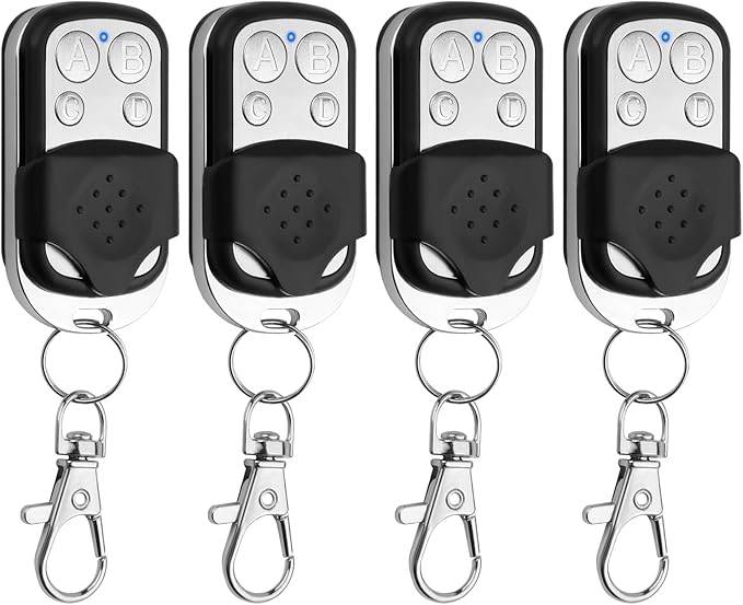 4-teiliges Universal-torfernbedienungsset (433,92 Mhz) Mit Festem Code Und Signalton. Kabellose Universalfernbedienung Mit 4 Tasten Und Kopierfunktion Für Auto- Und Garagentore.