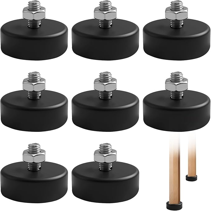 Tianlin 8 Stück Schraubgummifüße, Gummistoßdämpfer M8 X 15 Mm, Basisdurchmesser 42 Mm, M8 Möbelfüße Für Schränke, Tische, Stühle, Sofas, Vitrinen (schwarz)