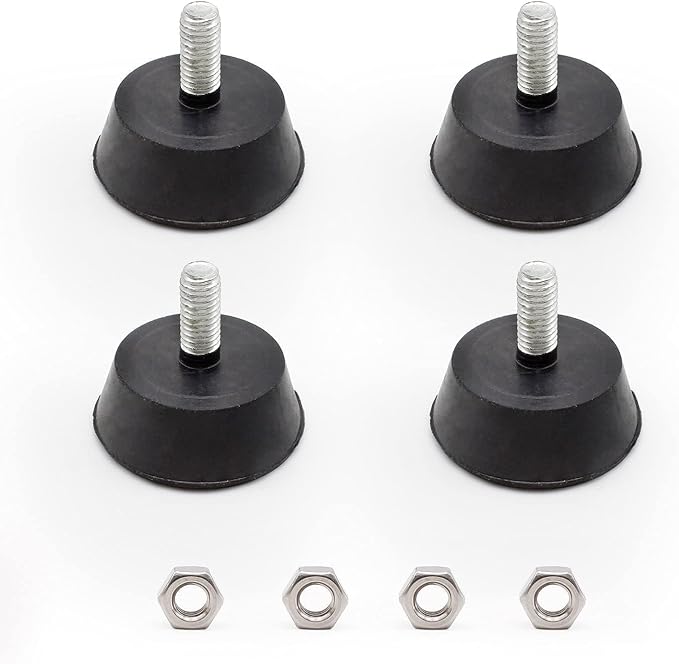 Tianlin Set Mit 4 Verstellbaren Füßen M6 X 16 Mm, 32 Mm Durchmesser, Schwarze Gummifüße, Für Möbel, Rutschfest Und Stabil