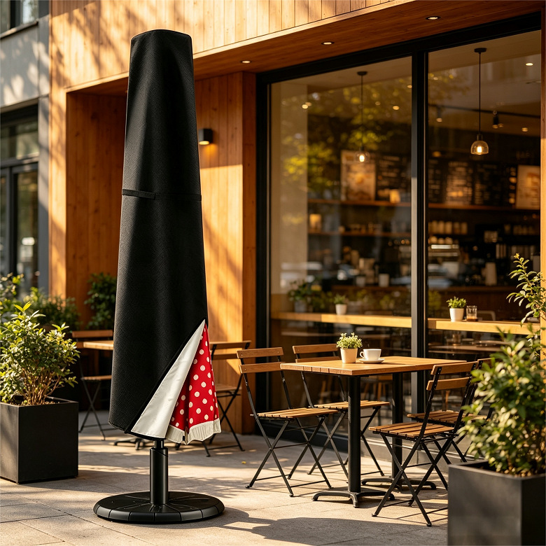 Wasserdichte Schutzhülle Für Sonnenschirme (rechts) Aus 210d Oxford-gewebe, 3 X 3, Schutzhülle Für Sonnenschirme, Schutzhülle Für Sonnenschirme (rechts) Mit Reißverschluss – Schwarz (190 X 30/40/50 Cm