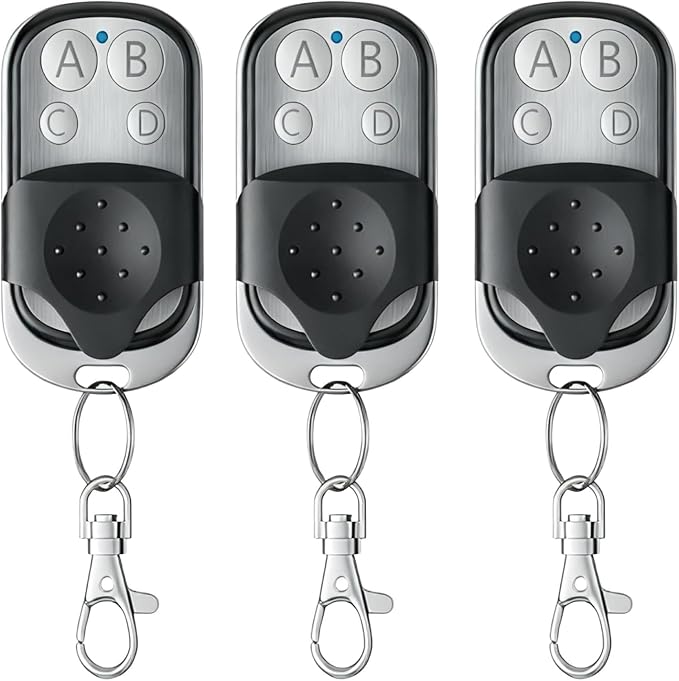 Set Mit 3 Universellen Garagentor-fernbedienungen – 433 Mhz – 4-tasten-fernbedienung Für Garagentoröffner, Rolltore, Türen Und Schalter