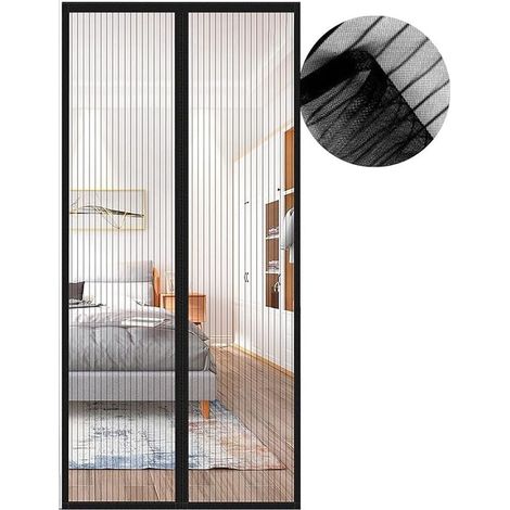 Tür-moskitonetz 80 X 210 Cm, Schwarzer Moskitovorhang Mit Ultrafeinem Netzgewebe, Automatischer Schließmechanismus, Ideal Für Flure, Eingangstüren, Terrassen Und Außenbereiche
