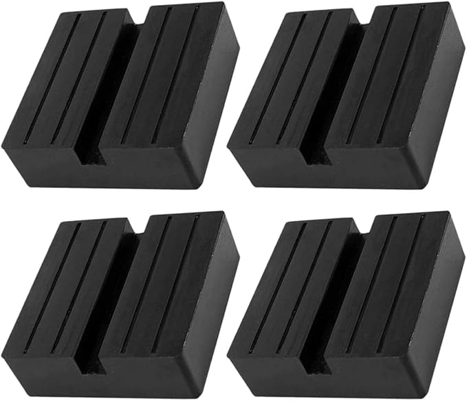 Collbath Gummi-wagenheberauflagen, 4 Stück, Schwarzgummi, Für Stabile Unterstützung Und Schutz Des Fahrzeugunterbodens Bei Wartungsarbeiten