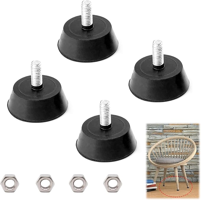 Set Mit 4 Schraubfüßen Aus Gummi – M8 X 35 Mm – Verstellbare Füße – Verstellbare Schrauben – Feuchtigkeitsbeständig Und Rutschfest – Gummifüße Für Möbel Und Haushaltsgeräte
