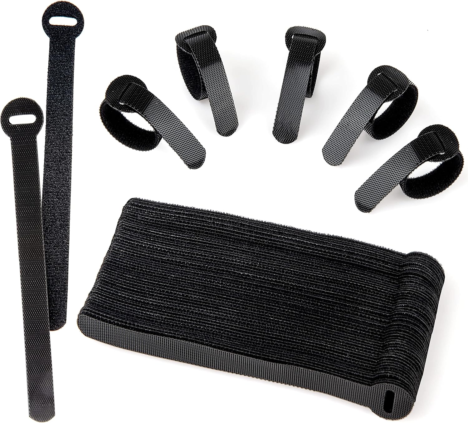 60er-packung Schwarze, Wiederverwendbare Kabelbinder, Verstellbar Und Lösbar, Für Pc-kabelmanagement, Kabelorganisation, Fernseher, Büro