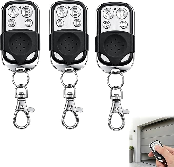 3-teiliges Universal-torfernbedienungsset, 433,92 Mhz Funkfernbedienung Für Garagentore Mit 4 Tasten, Festcode Und Fernbedienung Für Autos Und Elektrische Garagentore Mit Schiebeabdeckung