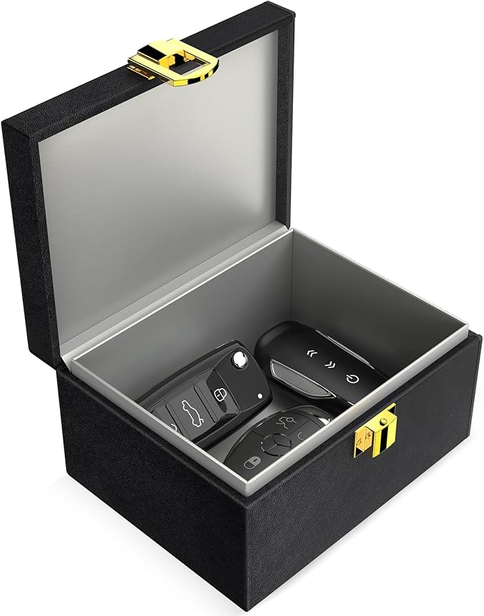 Lanpard Anti-rfid Autoschlüssel-set Mit Rfid-gehäuse, Rfid-signalblockierbox, Sicherheitsschutz Für Schlüssellose Autofernbedienungen Gegen Hacking, Schwarz (schwarz S)