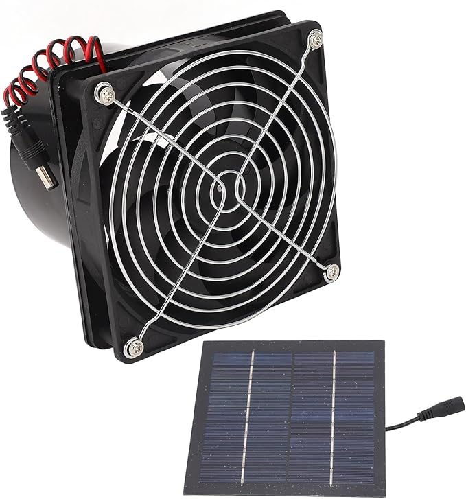 Solar-abluftventilator Für Den Außenbereich, Dc 5–12 V, 50 W, Solar-luftabsaugungsventilator, Solar-ventilator-set, Tragbares Solarpanel-ventilator-set