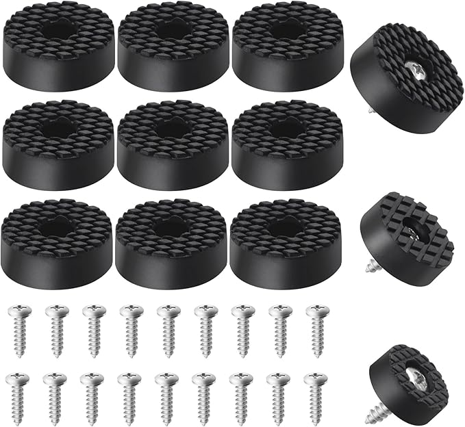 Glarks 24-teiliges Set Schraubgummifüße 30 Mm Schwarz Anti-rutsch Bodenschutz Möbelmatten Für Möbel, Elektronik Und Haushaltsgeräte