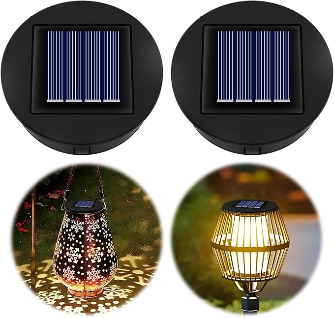 Akynite 2er-pack 8 Cm Solarleuchten Für Gartenlaternen, 1,2 V 600 Mah, Ip44 Mit Warmweißem Led-licht, Ersatzleuchte Für Gartenlaterne