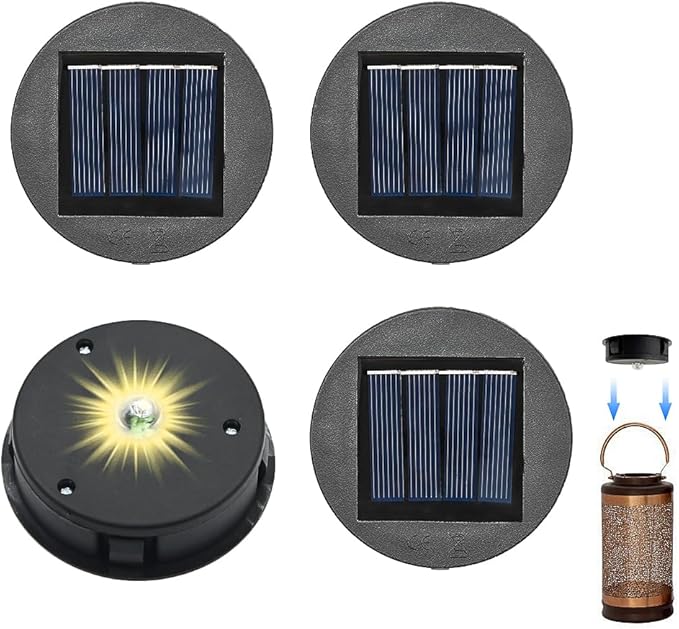 Ersatz-solarleuchten, 4 Stück 8 Cm Ersatz-solarlaternen, Ersatzabdeckung Für Solarpanel-laternen, Oberer Ersatz Für Solarleuchten Zur Außendekoration