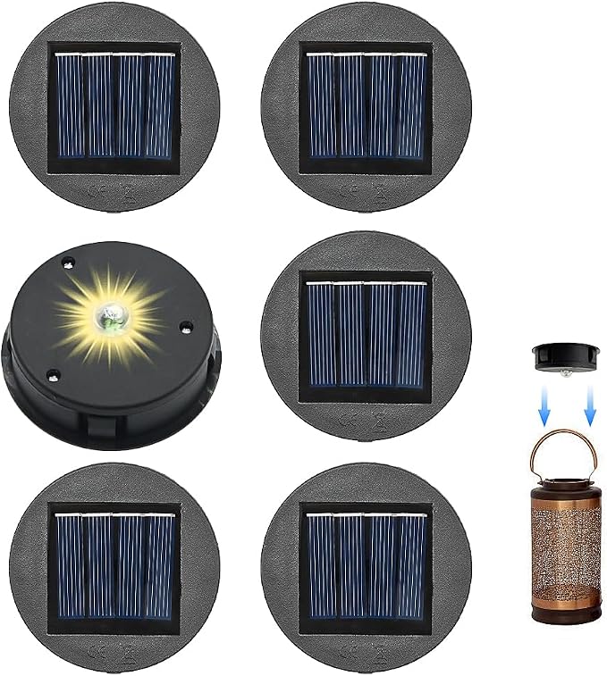 Ersatz-solarleuchten, 6 Stück 8 Cm Ersatz-solarlaternen, Ersatzabdeckung Für Solarpanel-laternen, Oberer Ersatz Für Solarleuchten Zur Außendekoration