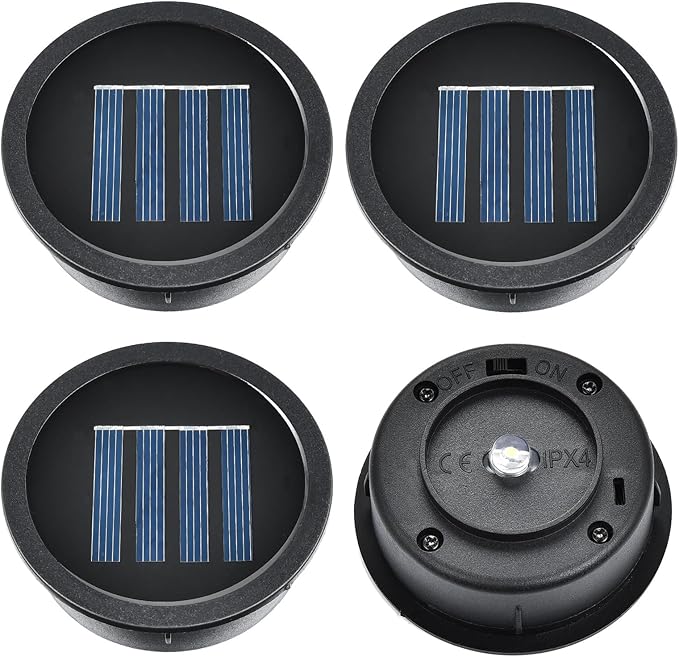Eluteng 4er-set Ersatz-solarleuchten (7 Cm) Für Gartenlaternen, 1,2 V, 600 Mah, Ip44 Wasserdicht, Led-solarpanel Für Garten, Einfahrt Und Hofdekoration