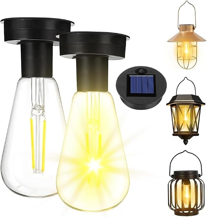 Set Mit 2 Ersatz-solarpanels, 8 Cm Ersatz-solarlampen, Solarlampen Mit Klaren Leds, Wasserdichte Solarlampen Für Gartenbeleuchtung, Solarlaternen Und Diy-dekorationen