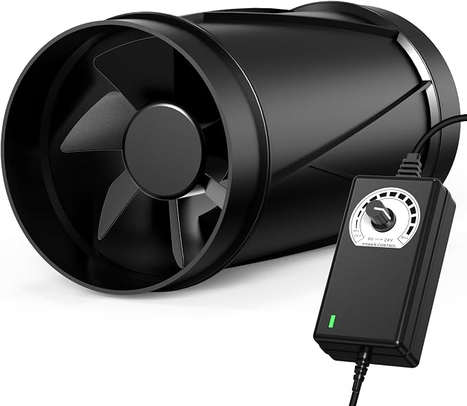 Aygrochy 100-mm-verstelllüfter, 221 M³/h Abluftleistung, Ec-motor, Energieeffizient 7 W, Für Keller, Garage, Küche, Hydrokultur