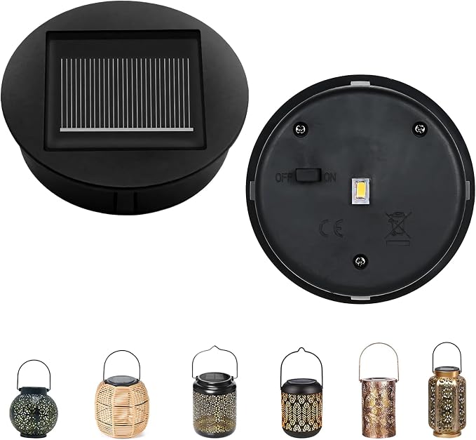 Set Mit 2 Ersatz-solarleuchten (8 Cm) – Ersatzabdeckung – Ersatz-solarleuchten – Mit Led-leuchtmitteln – Wasserdicht – Ersatz-solarlaterne – Ersatz-solarpanel Für Lampe