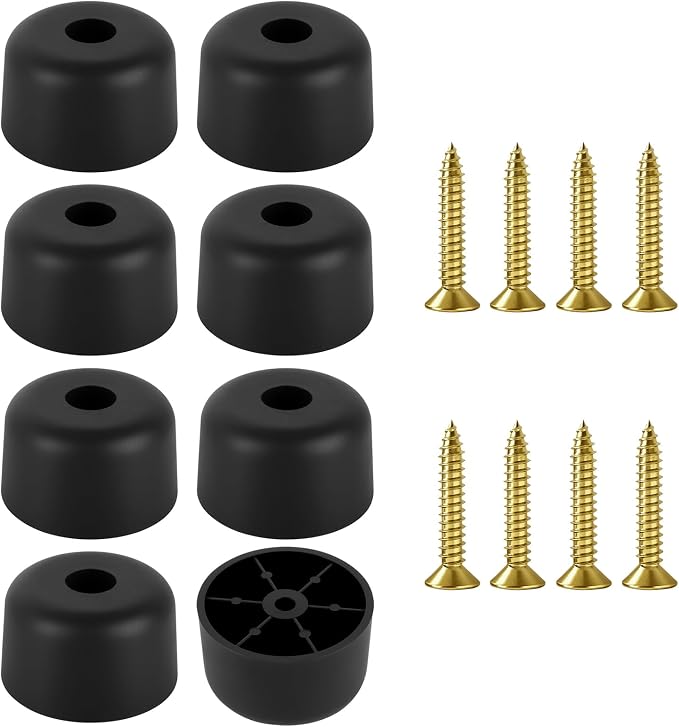 8 Runde Möbelfüße Zum Einschrauben, Kunststoff-schrankfüße 50 × 30 Mm Runde Kunststoff-möbelfüße Mit Schrauben, Schwarze, Rutschfeste Möbelfüße, Für Schränke, Sofas, Stühle, Tische