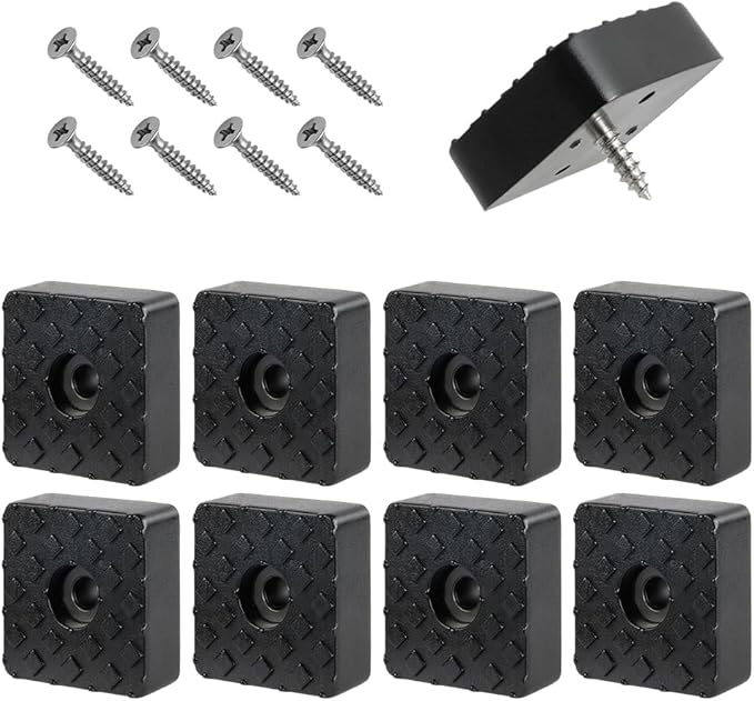 8 Quadratische Gummigleiter Zum Einschrauben 30 × 30 Mm Rutschfeste Gummigleiter Mit Schrauben, Gummigleiter Für Möbel, Tische, Stühle Und Sofas