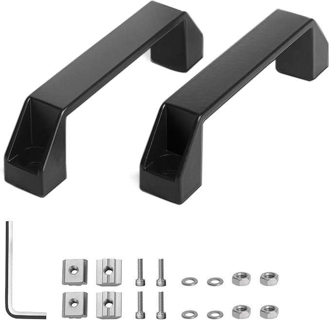 2-teilige, 120 Mm Lange Möbelgriffe Aus Schwarzem Aluminium, Zuggriffe, Griffe Für Industrieanlagen, Industrieschrankgriffe Für Schubladenschränke, Aluminiumprofil Der Serie 30