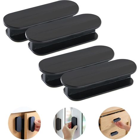Set Mit 4 Selbstklebenden Türgriffen, Schrankgriffen, Möbelgriffen, Türgriffen Für Terrassentüren, Kunststoff-möbelgriffen Für Fenster Und Glastüren