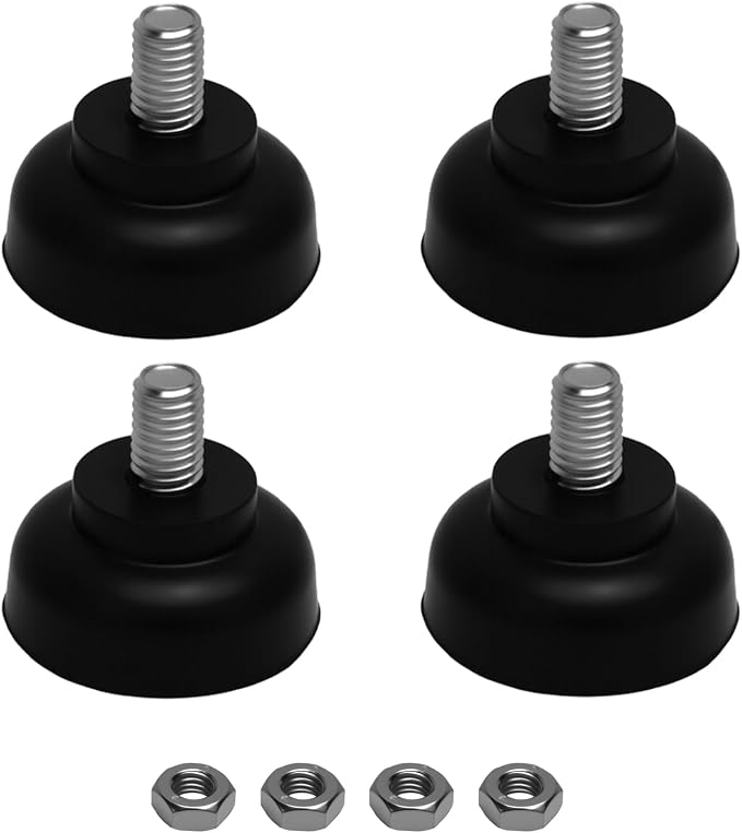 Apomoons 4 Verstellbare Möbelfüße M8 X 35 Mm Mit M8 Sechskantmutter, Verstellbare, Rutschfeste Gummifüße Mit Stoßdämpfung Für Haushaltsgeräte, Möbel Und Kleingeräte