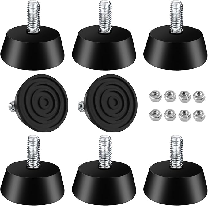 Stück Verstellbare Gummifüße M6 × 32 Mm, Rutschfeste Und Vibrationsdämpfende Gummipads M6 Für Möbel, Stühle, Tische Und Sofas