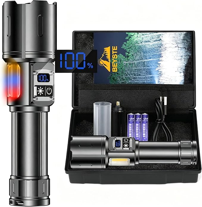 Ultrahelle Led-taschenlampe, 1.000.000 Lumen, Usb-aufladbar, 9 Leuchtmodi, Mit Cob-seitenlicht, Taktische Taschenlampe Für Camping, Notfälle, Geschenk