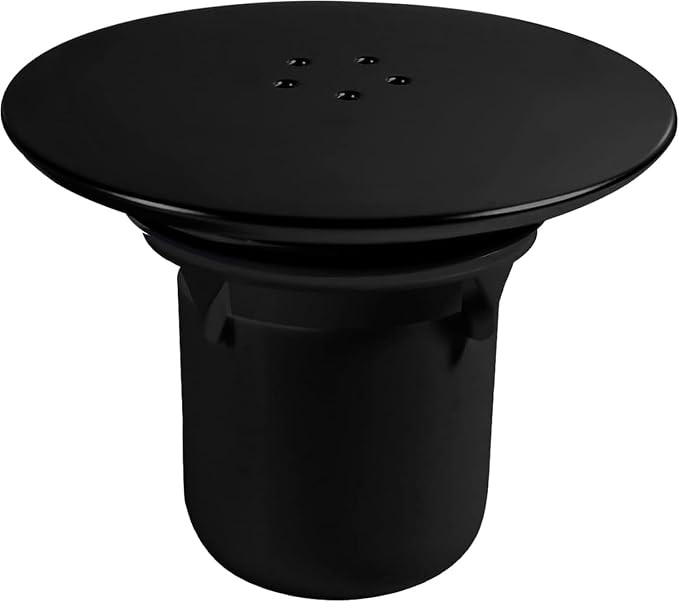 Anboo Duschablauf, Schwarz, 90 Mm/115 Mm, Universelle Duschablaufabdeckung Aus Chrom, Ersatzabdeckung Für Duschsiphon, Schneller Durchfluss