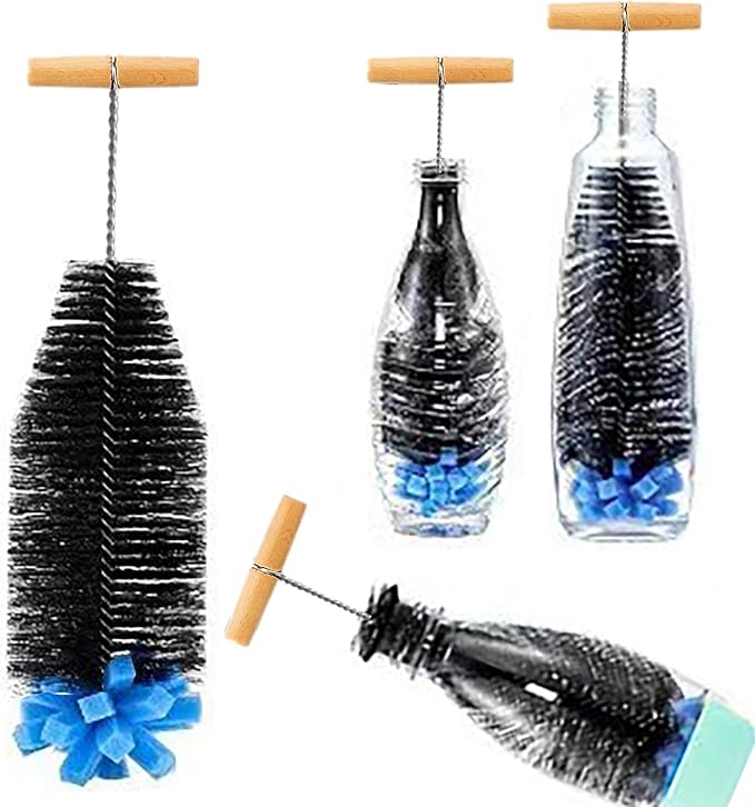 33 Cm Flaschenbürste, Flaschenbürste, Dichte Bürste Für Babyflaschen, Glaswasserflaschen Und Schmale Flaschen, Limonadenflaschen, Babyflaschen, Kompatibel Mit Sodastream-flaschen