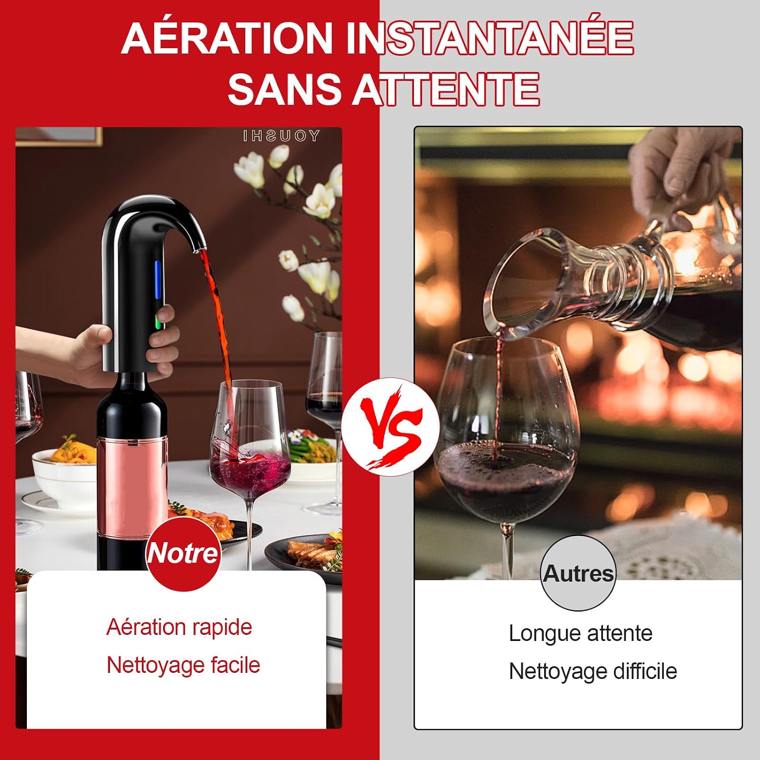 Elektrischer Weinaerator, Elektrischer Weindekanter, Automatischer Weinausschank Per Knopfdruck, Schnelle Sauerstoffanreicherung Von Rotwein (schwarzwein)