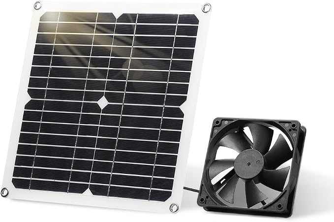 Solarpanel-lüfterset, Wetterfester 12-w-gleichstromlüfter Für Kleine Hühnerställe, Gewächshäuser, Schuppen, Tierhäuser Und Abluftfenster