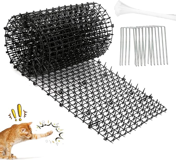 Katzenabwehr-spikegitter – 30 X 200 Cm – Mit Spikes – Kunststoff – Mit 10 Spikes – Für Wildtiere – Für Den Innen- Und Außenbereich