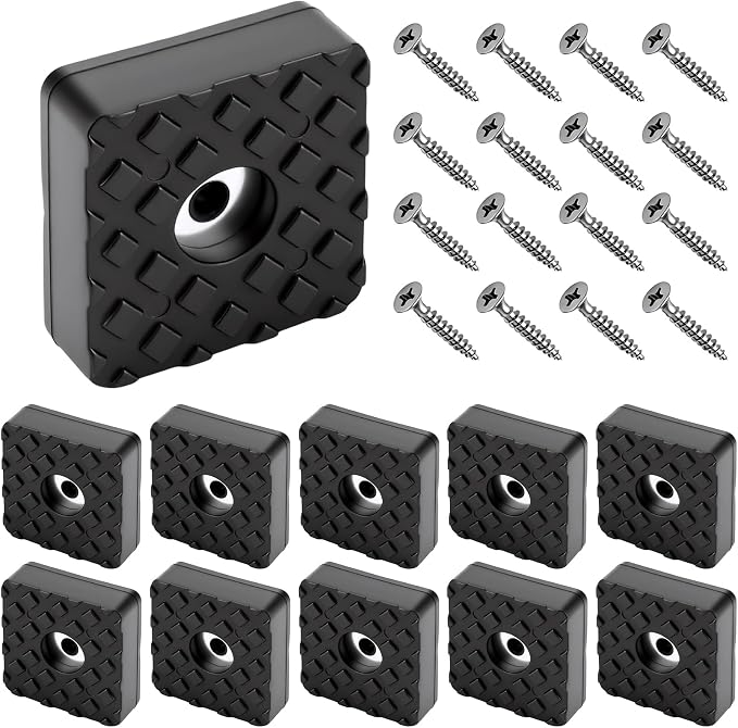24 Stück Möbelfüße, Schraubgummifüße, Rutschfeste Quadratische Gummifüße, Gummipads Für Möbel, Elektronik, Anwendungen, Stühle (30 X 10 Mm)
