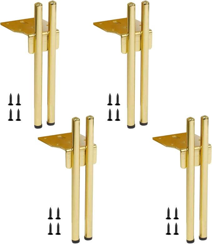 4 Stück Goldfarbene Metall-möbelfüße, 20 Cm/7,87 Zoll, Inklusive Schrauben, Befestigungsfüße Aus Metall Für Möbel, Tische, Stühle, Schreibtische, Küchenmöbel, Schränke Und Sofas