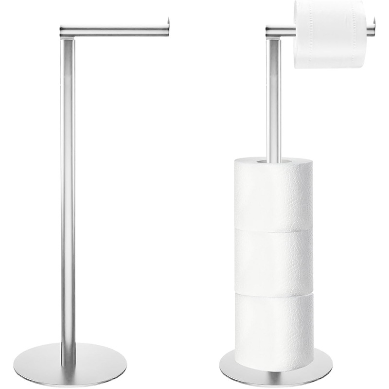 2-in-1-toilettenpapierhalter, Toilettenpapierhalter Und Toilettenpapierhalter, Glänzender Edelstahl, 60 X 17 Cm