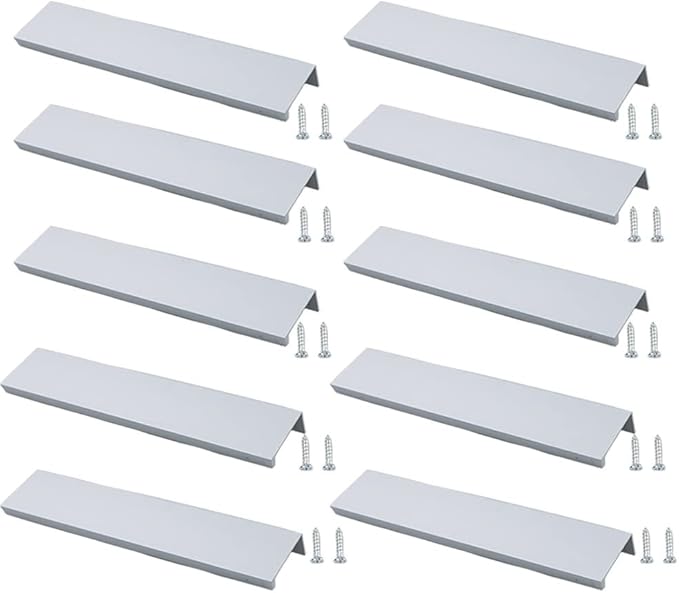 10 Schrankgriffe, Möbelgriffe Für Schubladen, Kleiderschränke, Küchenschränke, Lochabstand: 224 Mm, Silber