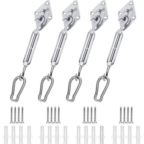 Befestigungsset Für Sonnensegel Aus Edelstahl 304 – 44-teilig – Verstellbare Spanner Für Dreieckige Und Rechteckige Segel
