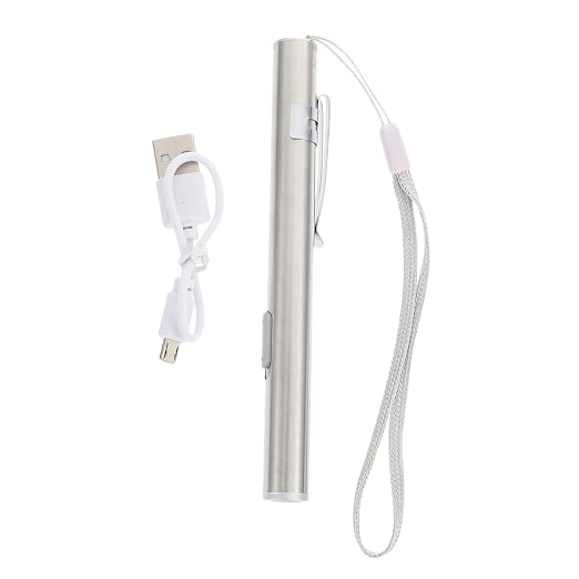 Ounona Usb-wiederaufladbare Medizinische Led-stiftlampe, Tragbare Edelstahl-krankenschwesterlampe Mit Rutschfestem Clip Für Krankenhausdiagnose, Beleuchtung Und Untersuchung Von Augen, Ohren, Nase Und