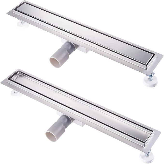 80 Cm Lange, Fliesbare Duschablaufgarnitur Aus Edelstahl, Komplettes Set Aus Extraflachem Siphon-duschablauf Mit Geruchsverschluss Und Haarfilter, Duschablauf