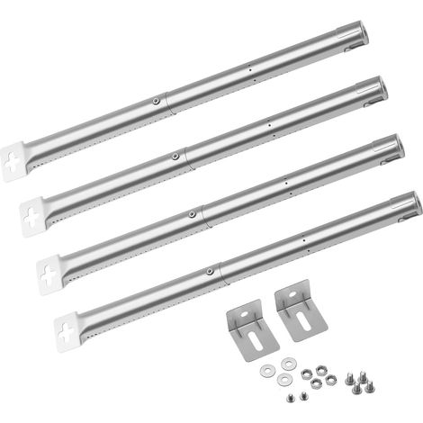 Universeller Edelstahlbrenner 31 Bis 44 Cm Für Gasgrills – 4er-pack – Einfache Montage Mit Mitgelieferten Schrauben – Kompatibel Mit Campingaz Und Barbecook