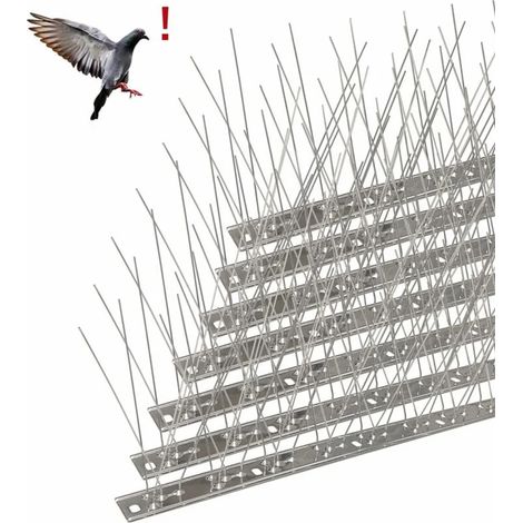 Packung Mit 20 Edelstahl-taubenabwehrnägeln - 6,6 Meter Lang - Hochwirksames Vogelabwehrmittel - Einfach An Fenstern Und Balkonen Zu Montieren.